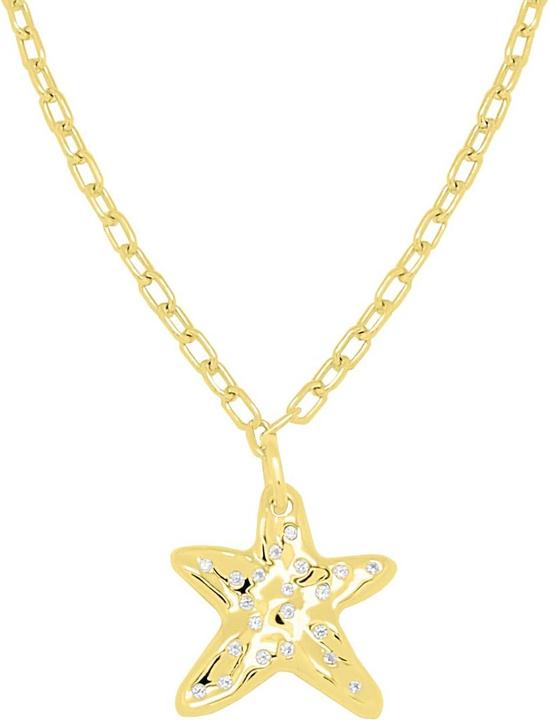 Candy Halskette Lucky Seestern, 925 Sterling Silber, vergoldet (925 Sterling Silber, 18k vergoldet, 925er Sterlingsilber, 42 - 45 cm)