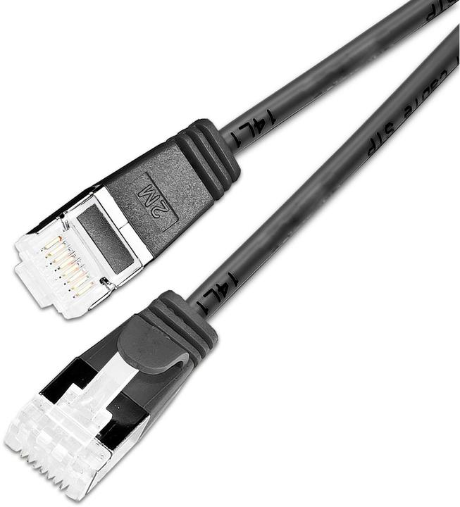 Produktbild SLIM Slimpatchkabel RJ-45, Cat 6A, U/FTP, 3 m, Schwarz, 36-Pack (U/FTP, CAT6a, 3 m)