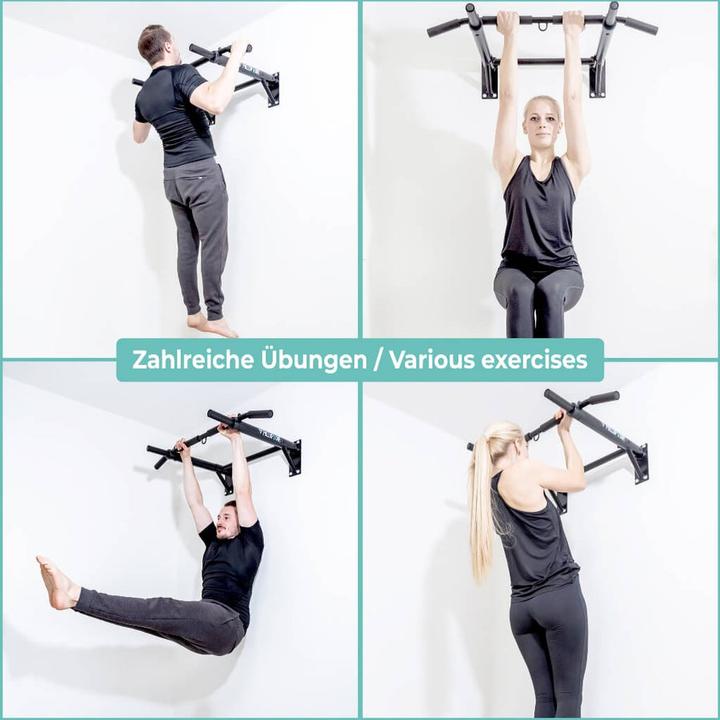 Actual product image Pullup & Dip Klimmzugstange Wand inkl. Klimmzug Band + Schrauben