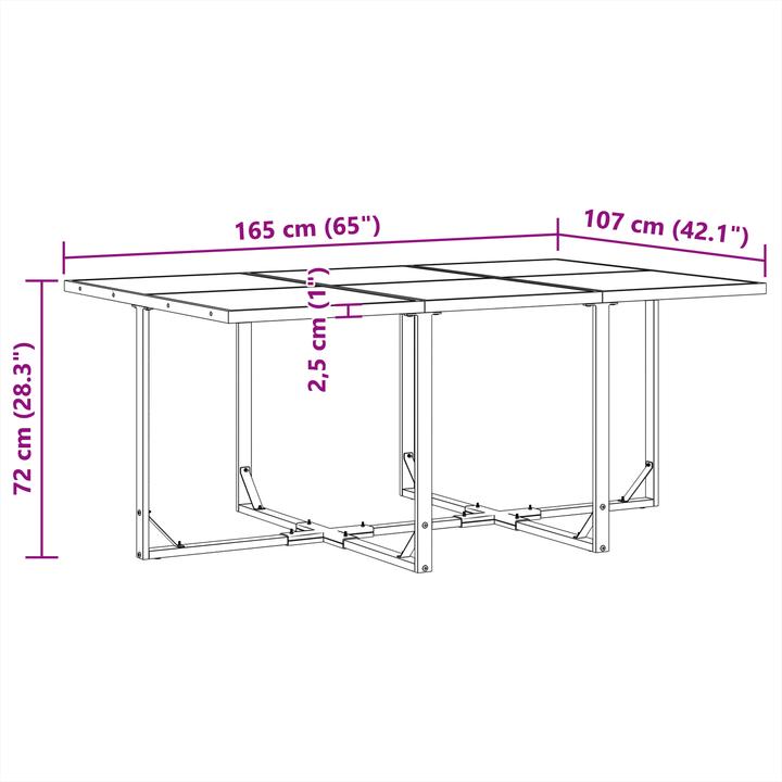 Produktbild VidaXL 13-teiliges Gartentischset mit Kissen aus Stahl und Poly-Rattan (107 cm)