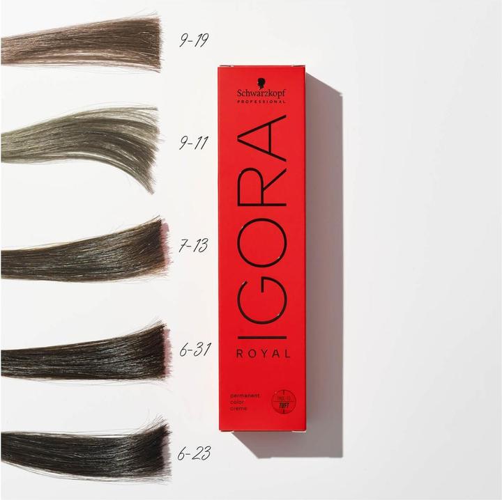Actual product image Schwarzkopf Professional Schwarzkopf Igoral Royal Cools 7-13 Medium Blonde Cendré Matt 60ml (7-13 Medium Blonde Cendré Matt)