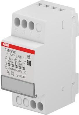 Image du produit ABB Transformateur de sonnerie, 15W, primaire 230V / secondaire 4  12V ac, 85mm x 35mm x 65mm