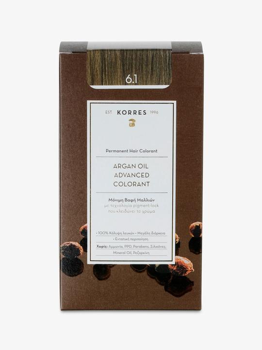 Actual product image Korres Argan Oil Hair Colour (6.1 dark blond ash)