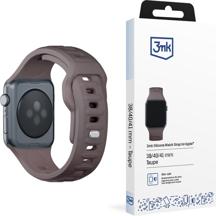 Produktbild 3MK Silicone Watch Strap brązowy/taupe dla Apple Watch 38/40/41mm (Silikon, Edelstahl)