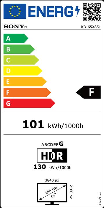 Etichetta energetica Sony KD-65X85L (65", X85L, LCD, 4K, 2023)