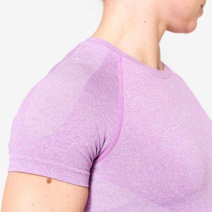 Actual product image Domyos T-Shirt Crop Top nahtloses Material - rosa (S)