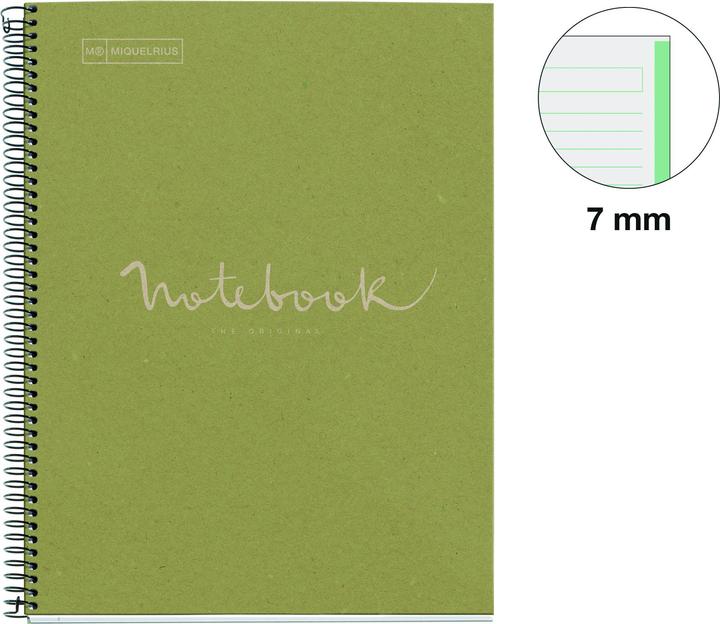 Actual product image Maul ECO Emotions NB1 ECOGREEN Recy. A4 HOR 80G grün (Speditionsversand) (A4, Lined, Hardcover)