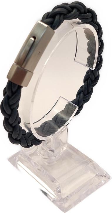 Immagine prodotto Thomss Bracciale in pelle No.16 unisex in pelle blu scuro e chiusura in acciaio inossidabile circonferenza (21 cm, Acciaio inossidabile, 100% pelle)