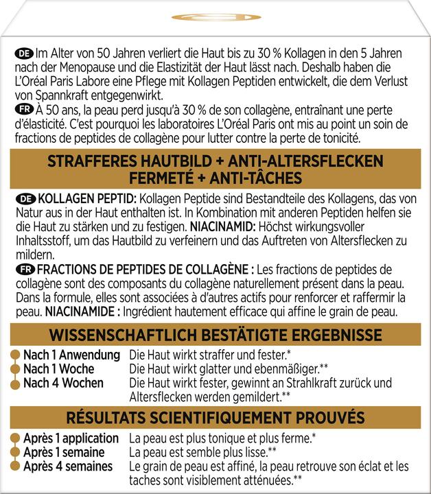 Nährwerte und Zutaten L'Oréal Paris Loreal, Alter Perfect Pro-Kollagenexperte, Nachtcreme, 50 ml (50 ml, Nachtcreme)