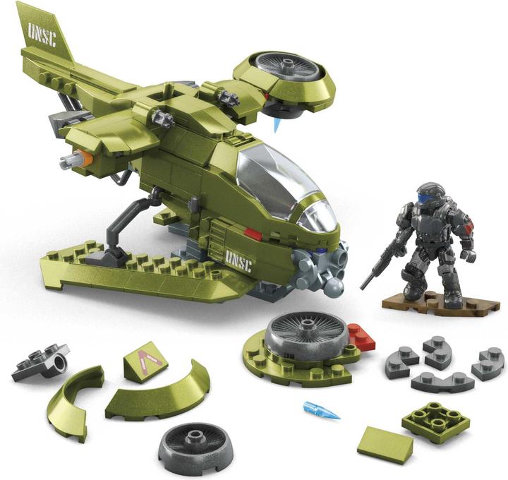 Actual product image Mega Halo Toy Vehicles Building Sets, UNSC Hornet Recon Aircraft with 4 Poseable, Collectable Micro