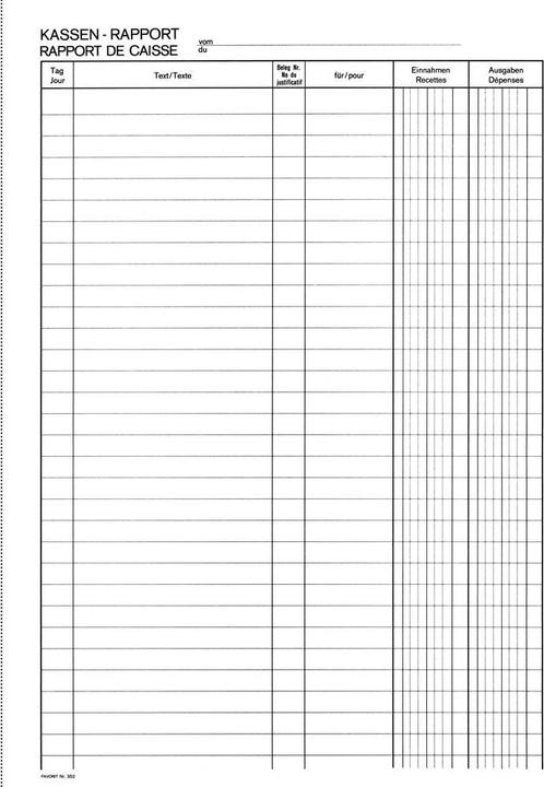 Produktbild Favorit Kassa-Rapporte (100 x)