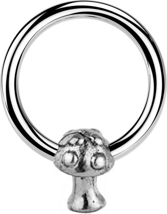Star Piercing Micro Closure Ring silber Pilz silber (Chirurgenstahl 316L, Messing)