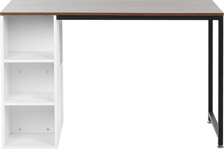 Image du produit Beliani Bureau blanc / bois foncé 120 x 60 cm DESE (120 x 60 x 75 cm)