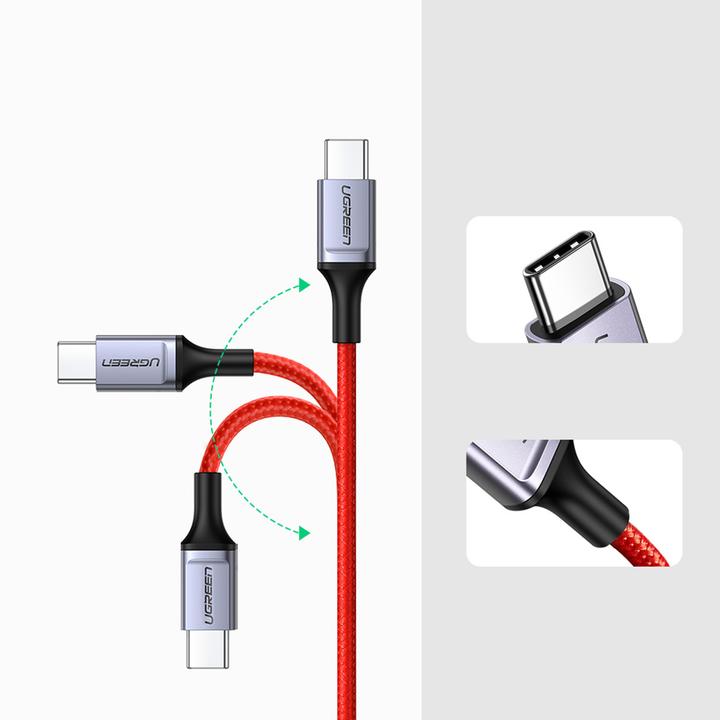 Produktbild Ugreen USB-C to USB-C cable 2.0 1m (red) (1 m, USB 2.0)