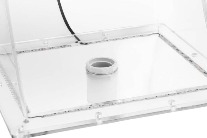 Actual product image Uniprodo Schwalldusche Wasserspiel Wasserfall 35 cm mit LED Blau / Weiss