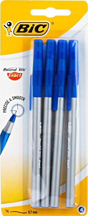 Bic Round Stic Exact (Grey, Blue, 4 x)