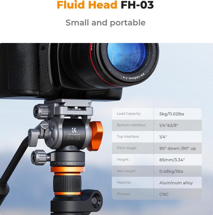 Produktbild K&F Concept FH-03 hydraulic Head with Handle