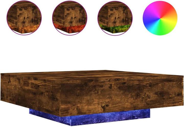 Productafbeelding VidaXL Salontafel met LED verlichting (100 x 100 x 31 cm)