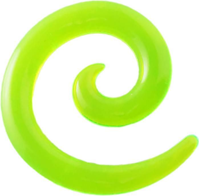 Star Piercing Dehnspirale grün Transparent (ohne Messing, Acryl)
