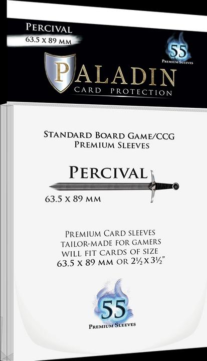 Actual product image Paladin Premium Clear Sleeves - Standard Card (55) - (63.5x89 mm, Percival)