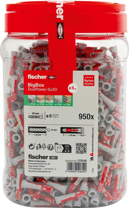 Productafbeelding Fischer DuoPower 6x30 BigBox (950) (1 Pcs.)