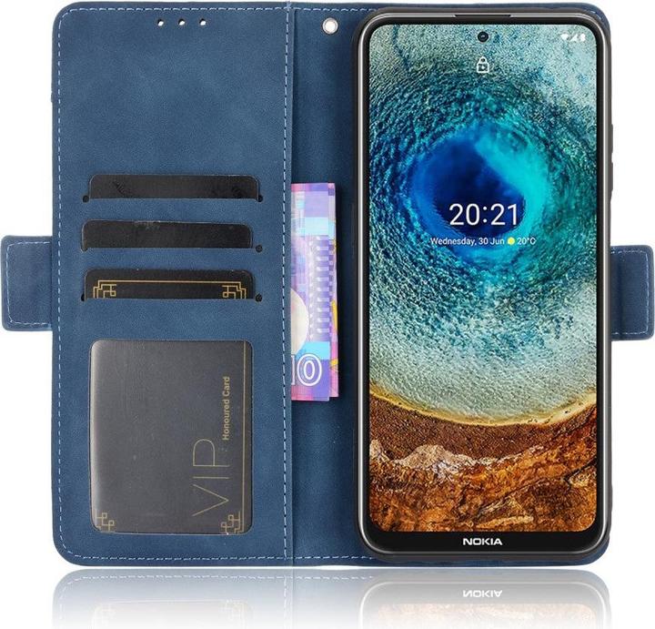 Productafbeelding Cover-Discount Nokia X20 - Hoesje met veel kaartsleuven blauw (Nokia X20)