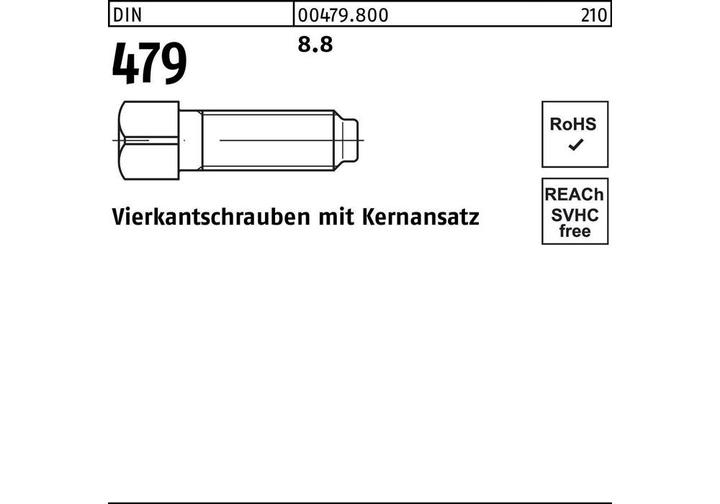 Actual product image Square head screw DIN 479 core socket M12x 35 8.8 25 pcs. (25 Screws per piece)