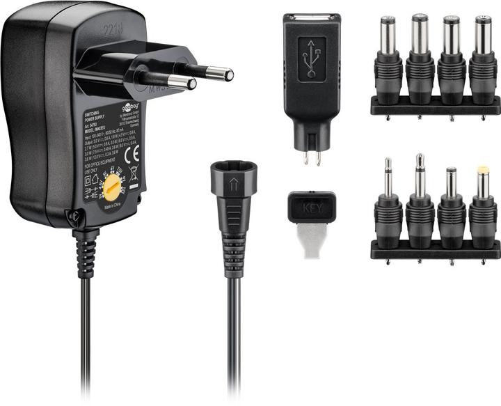 Actual product image Goobay 3 V - 12 V universal power supply