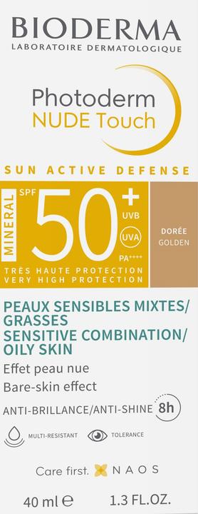 Produktbild Bioderma Photoderm Nude Touch Mineral (Sonnencreme Gesicht, SPF 50+, 40 ml)