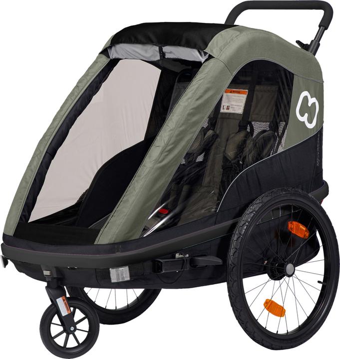 hamax Avenida One Fahrradanhänger olive green mit Federung