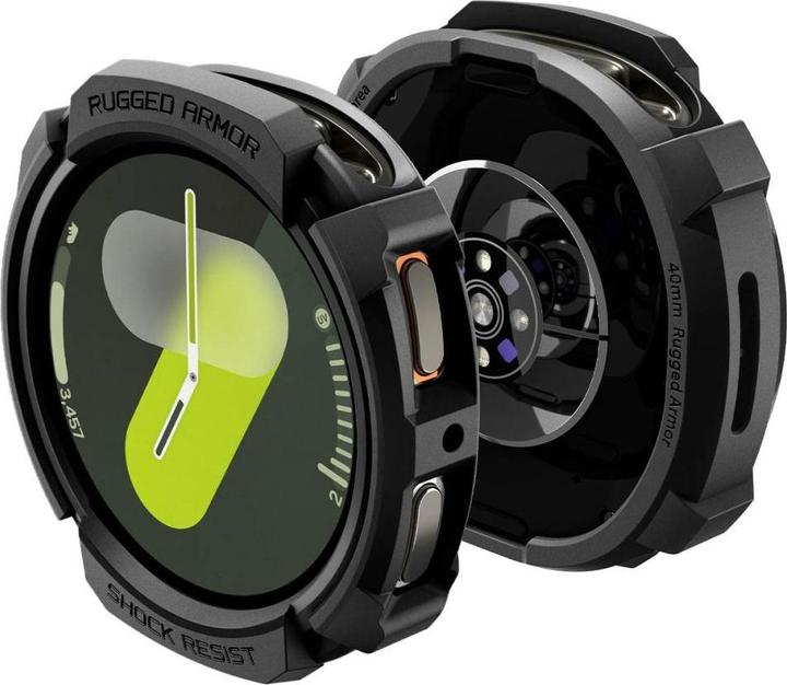 Produktbild Spigen Rugged Armor Case für Samsung Galaxy Watch 8 40 mm – Mattschwarz