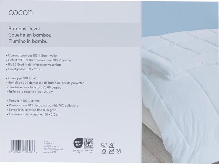 Produktbild Cocon Duvet Bambus, 160 x 210 cm, Eigenschaften: Keine (1270 g, 160 x 210 cm)