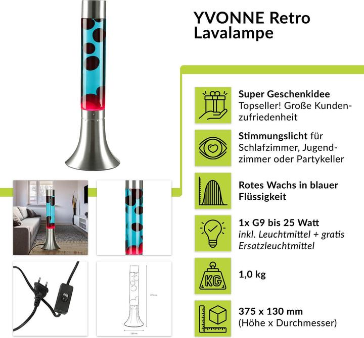 Actual product image Licht-Erlebnisse Lava lamp Yvonne (210 lm, G9)