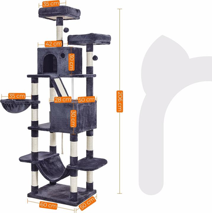 Actual product image Feandrea Cat Spa (206 cm, Grey)