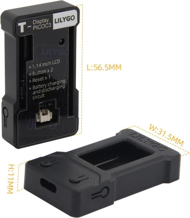 Actual product image Lilygo T-display housing ABS