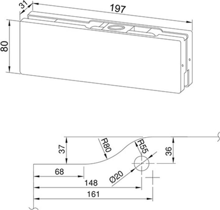 Produktbild Werkstarck Eckbeschlag für Ganzglasanlagen KPF-2P/2X (1 Stk.)
