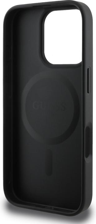 Actual product image Guess PU Leather 4G Big Love Logo MagSafe Case for iPhone 16 Pro Black (Apple iPhone 16 Pro)