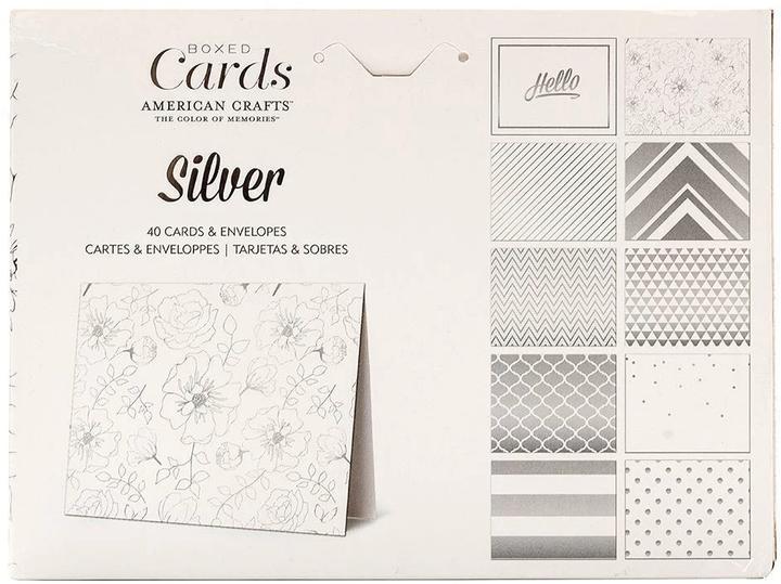 Produktbild American Crafts Motivkarte Set Silver Foil (40 Stk.)