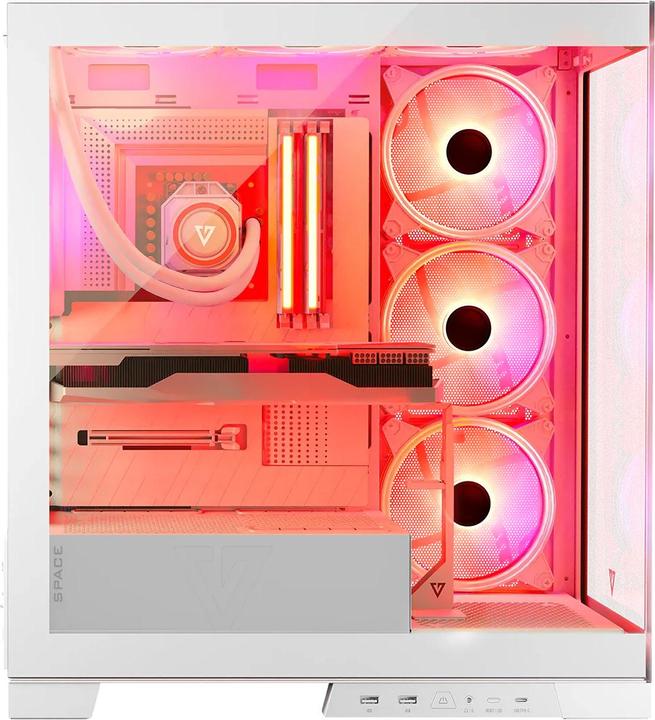 Actual product image Modecom Computer case Volcano SPACE APEX ARGB MIDI USB 3.0 X 2 CYPE-C white (mATX, ATX, ITX)