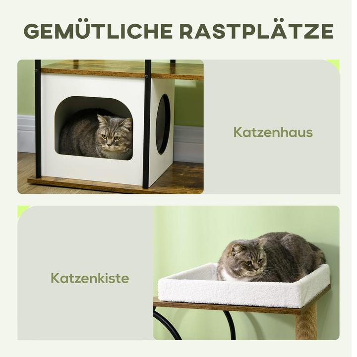 Produktbild Jamb Kratzbaum (118.50 cm, Rustikal-Braun+Weiss)
