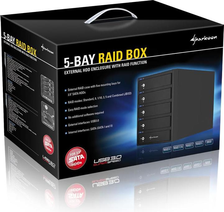 Produktbild Sharkoon 5-BAY RAID Box, USB 3.0 (3.5")