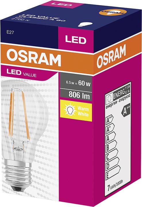 Produktbild Osram LED Birne (E27, 6.50 W, 806 lm, 1 x, E)