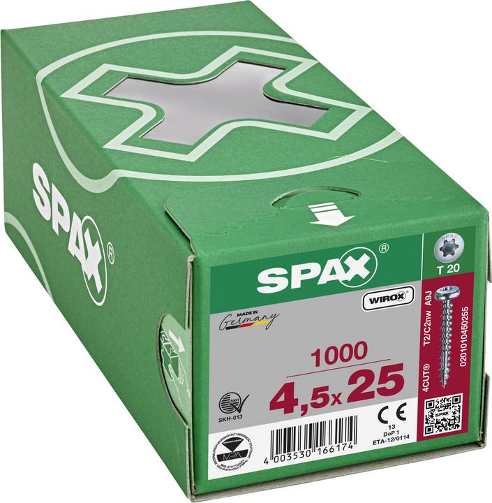 Produktbild Spax Spanplattenschrauben PH T20 4,5x25 mm (1000 Schrauben pro Stück)