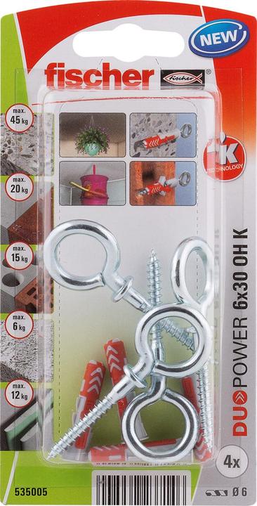 Productafbeelding Fischer DUOPOWER 6 x 30 met ooghaken (4 Pcs.)