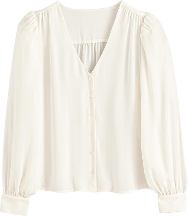 Produktbild La Redoute Collections Langärmelige Bluse mit V-Ausschnitt (36)