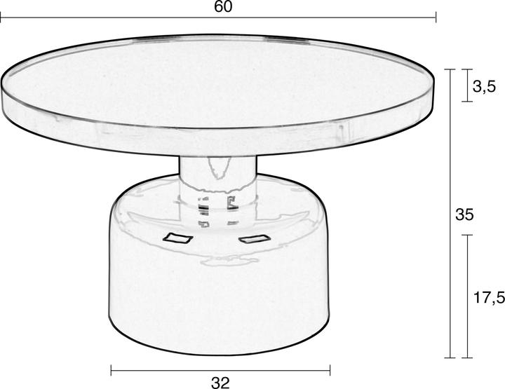 Actual product image Zuiver Table (60 x 60 x 31 cm)