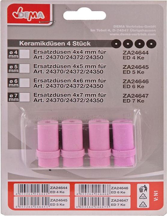 Produktbild Dema Sandstrahldüsen Satz 4tlg. Keramikdüsen | 4x7mm (4 Stk.)