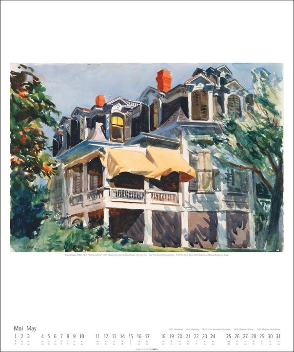 Produktbild Edward Hopper Kalender 2026 (46 x 55 cm, Deutsch, Englisch)