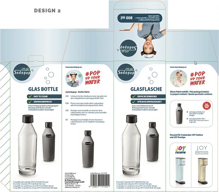 Produktbild Mysodapop Glaskaraffe inklusiv Bottle Shirt