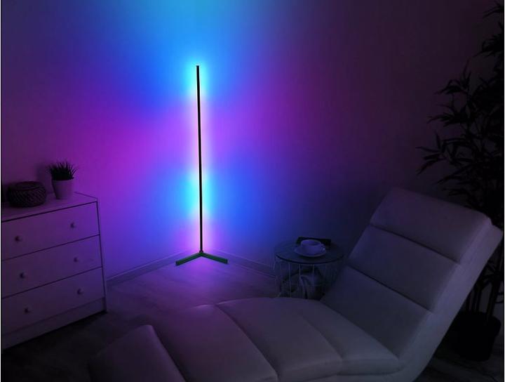 Immagine prodotto Luminea WLAN-LED-Steh-/Eck-Leuchte mit App, 12 Watt, schwarz (750 lm)